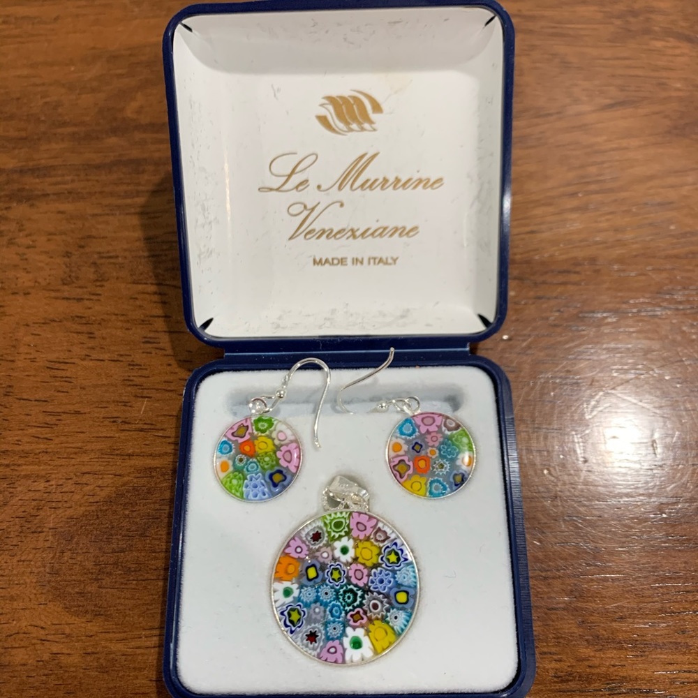 Daisy silver necklace & earrings